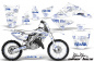 Preview: SilverStar- Silverhaze Hintergrund = Weiß, Designfarbe = Blau mit Nummernfeldern für Honda CR125 1995-2015