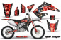 Preview: Mad Hatter Hintergrund = Schwarz, Designfarbe = Rot ohne Nummernfeldern für Honda CR125 1995-2015