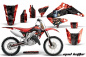 Preview: Mad Hatter Hintergrund = Rot, Designfarbe = Schwarz ohne Nummernfeldern für Honda CR125 1995-2015