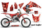 Preview: Mad Hatter Hintergrund = Rot, Designfarbe = Rot ohne Nummernfeldern für Honda CR125 1995-2015