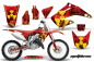 Preview: Meltdown Hintergrund = Rot, Designfarbe = Gelb ohne Nummernfeldern für Honda CR125 1995-2015