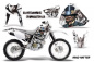 Preview: Mad Hatter Hintergrund = Weiß, Designfarbe = Silber ohne Nummernfeldern für Honda XR400 1996-2004