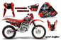Preview: Mad Hatter Hintergrund = Rot, Designfarbe = Schwarz mit Nummernfeldern für Honda XR400 1996-2004