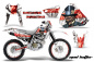 Preview: Mad Hatter Hintergrund = White, Designfarbe = Rot mit Nummernfeldern für Honda XR400 1996-2004