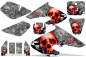 Preview: Checkered Skull Background = Silver, Design color = Red without number plates for Honda XR70 2001-2003