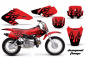 Preview: Diamond Flames Background = Red, Design color = Black with number plates for Honda XR70 2001-2003
