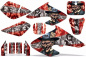 Preview: Mad Hatter Background = Red, Design color = Silver without number plates for Honda XR70 2001-2003