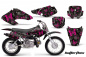 Preview: Butterfly Background = Black, Design color = Pink with number plates for Honda XR70 2001-2003
