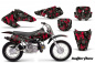 Preview: Butterfly Background = Black, Design color = Red with number plates for Honda XR70 2001-2003