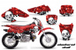 Preview: Checkered Skull Background = Red, Design color = White with number plates for Honda XR70 2001-2003
