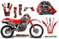 Preview: Mad Hatter Hintergrund = Rot, Designfarbe = Silber mit Nummernfeldern für Honda XR600R 1988-2000