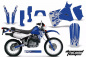 Preview: Diamond Flames Hintergrund = Blau, Designfarbe = Silber ohne Nummernfeldern für Honda XR650L 1993-2018