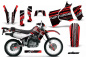 Preview: In Line Hintergrund = Schwarz, Designfarbe = Rot ohne Nummernfeldern für Honda XR650L 1993-2018