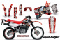 Preview: Mad Hatter Hintergrund = Rot, Designfarbe = Silber ohne Nummernfeldern für Honda XR650L 1993-2018