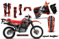 Preview: Mad Hatter Hintergrund = Rot, Designfarbe = Schwarz mit Nummernfeldern für Honda XR650L 1993-2018