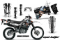 Preview: Mad Hatter Hintergrund = Weiß, Designfarbe = Schwarz mit Nummernfeldern für Honda XR650L 1993-2018