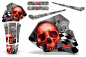 Preview: Checkered Skull Background = Silver, Design color = Red without number plates for Honda XR80/XR100 1985-2000