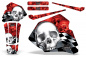 Preview: Checkered Skull Background = Red, Design color = White without number plates for Honda XR80/XR100 1985-2000