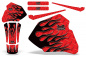 Preview: Diamond Flames Background = Red, Design color = Black without number plates for Honda XR80/XR100 1985-2000
