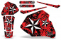 Preview: Northstar Background = Red, Design color = White without number plates for Honda XR80/XR100 1985-2000