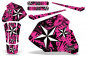 Preview: Northstar Background = Pink, Design color = White without number plates for Honda XR80/XR100 1985-2000