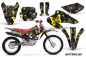 Preview: Butterfly Background = Black, Design color = Yellow with number plates for Honda XR80/XR100 2001-2003
