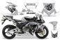 Preview: SilverStar - Reloaded Hintergrund = Silber, Designfarbe = Schwarz für Honda Sport Bike CBR 1000RR 2004-2005