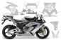 Preview: SilverStar - Reloaded Hintergrund = Silber, Designfarbe = White für Honda Sport Bike CBR 1000RR 2004-2005