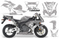Preview: SilverStar - Reloaded Hintergrund = Silber, Designfarbe = White für Honda Sport Bike CBR 1000RR 2006-2007