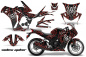 Preview: Widow Maker Background = Black, Design color = Red for Honda Sport Bike CBR 250R 2010-2013