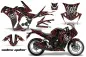 Preview: Widow Maker Hintergrund = Schwarz, Designfarbe = Rot für Honda Sport Bike CBR 250R 2010-2013