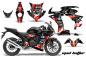 Preview: Mad Hatter Hintergrund = Schwarz, Designfarbe = Rot für Honda Sport Bike CBR 500R 2013-2014