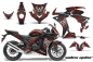 Preview: Widow Maker Hintergrund = Schwarz, Designfarbe = Rot für Honda Sport Bike CBR 500R 2013-2014
