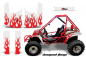 Preview: Diamond Flames Hintergrund = Weiß, Designfarbe = Rot für Honda Odyssey FL350 SxS 1985