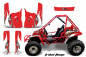 Preview: Tribal Flame Hintergrund = Rot, Designfarbe = Weiß für Honda Odyssey FL350 SxS 1985