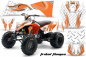 Preview: Tribal Flames Background = White, Design color = Orange for KTM SX 505 Quad