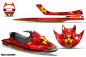 Preview: Meltdown Hintergrund = Rot, Designfarbe = Gelb für Kawasaki Sport Tourer 1100 STX 1997-1999