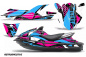 Preview: Retrospective Hintergrund = Pink, Designfarbe = Teal Blau für Kawasaki 250X/260X/260LX 2007-2012