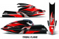 Preview: Tribal Flames Hintergrund = Schwarz, Designfarbe = Rot für Kawasaki 750 SX SXR 1992-1998