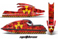 Preview: Meltdown Hintergrund = Rot, Designfarbe = Gelb für Kawasaki 750 SX SXR 1992-1998