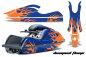 Preview: Diamond Flames Hintergrund = Blau, Designfarbe = Orange für Kawasaki 800 SX/SX-R/R 2003-2012