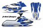 Preview: Tribal Flames Hintergrund = Blau, Designfarbe = Weiß für Kawasaki K2 650 1986-1995