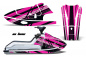 Preview: In Line Hintergrund = Schwarz, Designfarbe = Pink für Kawasaki K2 650 1986-1995