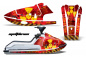 Preview: Meltdown Hintergrund = Rot, Designfarbe = Gelb für Kawasaki K2 650 1986-1995