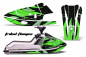 Preview: Tribal Flames Hintergrund = Schwarz, Designfarbe = Grün für Kawasaki K2 650 1986-1995
