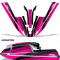 Preview: Geometrik Hintergrund = Schwarz, Designfarbe = Pink für Kawasaki 440/550 SX 1982-1995