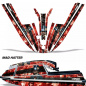 Preview: Mad Hatter Hintergrund = Rot, Designfarbe = Schwarz für Kawasaki 440/550 SX 1982-1995