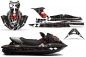 Preview: Checkered Skull Hintergrund = Schwarz, Designfarbe = Rot für Kawasaki STX15F 2003-2019