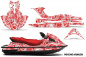 Preview: Psycho Kraken Hintergrund = Rot, Designfarbe = Weiß für Kawasaki STX15F 2003-2019