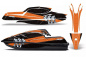 Preview: Diamond Race Hintergrund = Schwarz, Designfarbe = Orange für Kawasaki SX-R SXR JS1500 2017-2022